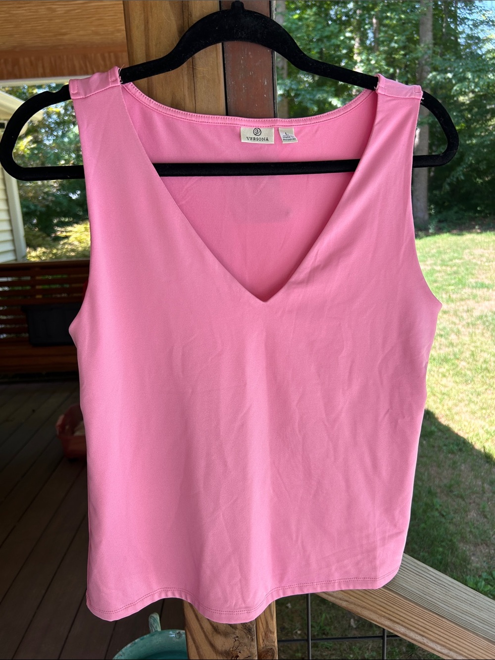 Versona Pink V-Neck Sleeveless Tank